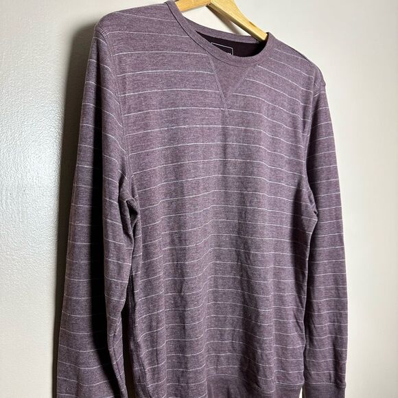 CLEARANCE! Men’s Purple Sonoma Striped L/S Crewneck Size M - Picture 3 of 5
